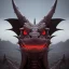 Placeholder: red dragon, dragon portrait, portrair, dragon head, dragon face, big eyes, dragon with snake eyes, fangs, dragon with horns, 8k resolution, high-quality, fine-detail, fantasy, incredibly detailed, ultra high resolution, 8k, complex 3d render, cinema 4d