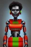 Placeholder: robot portrait in Kente, cinematic, ghana flag, african pattern symbols, engraved, 8k quality