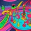 Placeholder: fun fair in space station of marvin the martian design by dr seuss