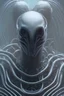 Placeholder: evil predator, alien, brutal face, tron, head, bitcoin eyes, 8k, finely detailed, dark light, photo realistic, hr giger, cyberpunk