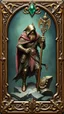 Placeholder: elven foot soldier gem card with ornate frame