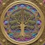 Placeholder: a Tree of life in ornate carved circle with muted rainbow colors as background, Tree of Life,, intricate, centered, stunning, gorgeous, ultra-fine detail, 8k, sharp, crisp, high-quality, 3d, realistic, baroque, rocco, detailed matte, selina french, anna dittmann, lisa parker, greg rutowski