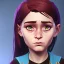 Placeholder: Portrait of a sweet 9 year old warlock toddler girl with brown hair with bangs and blue eyes