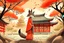 Placeholder: woman yokai, kitsune, japanese kimono, temple, forest