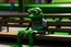 Placeholder: A cool Pepe sitting on the bench