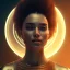 Placeholder: A portrait very beautiful woman ,smiling, dark longs hairs, atmospheric, realistic, cinematic lighting, white light, 8k, galactic atmosphere,