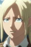Placeholder: Attack on Titan screencap of a female Blonde with freckles