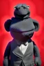 Placeholder: Waist up muppet Portrait, Kim Jong-un muppet doll, black suit, photo studio, red background, unreal engine 5, concept art, art station, god lights, ray tracing, RTX, lumen lighting, ultra detail, volumetric lighting, 3d.