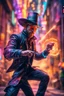 Placeholder: pen outline portrait of rad mad starlord magician smashing juggler thief master by neon wall , prize winning oil painting,bokeh like f/0.8, tilt-shift lens 8k, high detail, smooth render, down-light, unreal engine