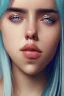 Placeholder: Billie Eilish, samurai, realistic, not to be distinguished from a photo, identical pupils, photorealistic illustration