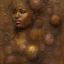 Placeholder: an abstract painting of rusted metal and flowers, african portrait, rust, scaffolding, iron cladding, decay, mixed media, textured, anatomically correct, beautiful perfect face, sharp focus, highly detailed