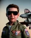 Placeholder: Top gun, Tom cruise toddler, full body, dramatic lighting, hyper realistic