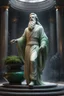 Placeholder: highly detailed marble and jade sculpture of a serene man with long hair and short beard, full body shot, invisible gloves, , volumetric fog, Hyperrealism, breathtaking, ultra realistic, unreal engine, ultra detailed, cyber background, Hyperrealism, cinematic lighting, highly detailed, breathtaking, stunning environment