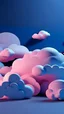 Placeholder: 3d clouds with pastel colors like pink and lila the clouds use the entire screen with dark blue background