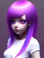 Placeholder: kawaii girl, purple hair, cute, semirealistic