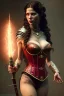 Placeholder: milf, warrior, red long hair, corset, night, 8k resolution, high-quality, fine-detail, intricate, fantasy art, detailed matte, volumetric lighting, illustration, 3D octane render, brian froud, howard lyon, selina french, anna dittmann, annie stokes, lisa parker, greg rutowski