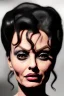 Placeholder: young sophia loren as evil queen in black leather, angry, stern look, volumetric lighting, particales,highly detailed,cinematic, deep colours,8