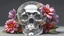 Placeholder: flowers in a crystal skull, clear lines, detail, fine rendering, high resolution, 64K, photorealism, precise focus,