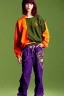 Placeholder: year 1994 fashion. Loose fit, "combat pants" with low waist, baggy, Combat pants, t-shirt and interesting hoodie. Colors: denim blue, blue, purple, khaki, light green, lilac, plum, orange, terracotta, red, pink, dark blue, beige. Women models. Patterns: owl, Sturnus vulgaris pattern prints.Jennifer Lopez, Gwyneth Paltrow, . Big tennis shoes on. Cargo pants.