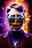 Placeholder: A portrait post-apocalypse of Bill Gates ,sin city, transgender ,beauty,death,paranormal,eatheral,realistic,sharp,urple,red,fire,adorable,armaggedon,deep colours ,fire,purple,red,gold,dark,cinamatic,fantasy,demon,hell,sci-fi fantasy style, volumetric lighting, particales,highly detailed,cinamatic,ignore NSFW , masterpiece, best quality, black skinned, sparkling eyes, sun light, 8K, high contrast, high contrast, realistic details, 24mm by Michelangelo ,high body details, perfect face details.