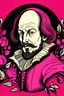 Placeholder: portrait of william shakespeare in pink color