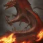 Placeholder: Tête,dragon,dragon noir et rouge, crache feu, 4k, devore humain