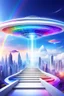 Placeholder: Ufo rainbow, futuriste ultra moderne,stairway to heaven,crystal very beautiful city