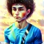Placeholder: beautiful 12 year old arabic boy with curly hair and light blue eyes