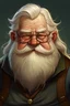 Placeholder: ugly fat dwarf with glasses with white hair young and no beard not old