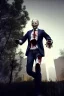 Placeholder: realistic image, joe biden zombie, zombie posing, arm cut and bleeding, amputated leg, night, walking with a limp, waist up view, dark ambient, highly detailed, sky background, concept art, unreal engine 5, god rays, ray tracing, RTX, lumen lighting, ultra detail, volumetric lighting, 3d, finely drawn, high definition, high resolution.