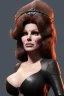 Placeholder: Raquel Welch as evil queen in black leather, leather, busty, cleavage, angry, stern look. character design by cory loftis, fenghua zhong, ryohei hase, ismail inceoglu and ruan jia. unreal engine 5, artistic lighting, highly detailed, photorealistic, fantasy