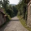 Placeholder: Village, a street in the fictious country Molvania, old, creepy, foto un po' venuta male