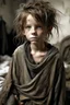 Placeholder: very thin 12 year old girl, dressed in rags, messy haircut, A Cure for Wellness style, full figure