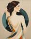 Placeholder: Esboço do corpo de uma mulher, with her back turned, and her arms are outstretched line fluid abstract, art style by Coco Vandi, retro minimal, trendy art, art style by Eckhart Tolle and Fabio Hurtado