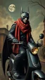 Placeholder: Hieronymus Bosch style , batman wearing a an Arabic scarf on electric scooter 4k