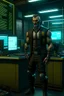 Placeholder: Bodyguard from Cyberpunk 2077 in the office