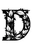 Placeholder: The letter "D" covered in tobacco leaves, black and white logo