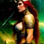 Placeholder: portrait 'beautiful Sexy Busty RedSonja',braided long hair,horned helmet, celtic tattoed,crystal clear green eyes,painting by gaston bussiere, greg rutkowski, yoji shinkawa, yoshitaka amano, tsutomu nihei, donato giancola, tim hildebrandt, oil on canvas, cinematic composition, extreme detail,fit full head inside picture,32k