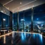 Placeholder: luxury hall in top floor of skyscrapper in moder city at night sky,city scape at backgrownd