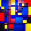 Placeholder: Hyper realistic piet mondrian, squares, stained glass window with lead caming, 4k, sunny day outside, reedglass, ambient glowIng glass