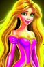 Placeholder: Princess Rapunzel is very beautiful, with a symmetrical, luminous face and beautiful hair