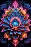 Placeholder: 3D rendering of Expressively detailed and intricate of a hyperrealistic “lotus”: symmetric, front view, colorful neon paint, tribalism, shamanism, cosmic fractals, dystopian, volumetric lighting, 8k post-production, detailled metalic objects, dendritic, artstation: award-winning: professional portrait: atmospheric: commanding: fantastical: clarity: 16k: ultra quality: striking: brilliance: stunning colors: amazing depth