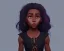 Placeholder: Portrait of an 10 year old cute black kid warlock girl with long dark curly hair and big lips by Nick Harris