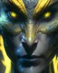 Placeholder: A Na'vi Dragon with large yellow eyes, tattooed skin, starring directly into the viewer, centered, 8k resolution concept art portrait by Greg Rutkowski, Artgerm, WLOP, Alphonse Mucha dynamic lighting hyperdetailed intricately detailed Splash art trending on Artstation Unreal Engine 5 volumetric lighting, by Hajime Isayama, H R Giger, Boris Vallejo, triadic colors