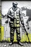 Placeholder: factory worker banksy