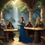 Placeholder: [art by Terry Pratchett] The female elf introduces herself as Lyanna, while her companion reveals his name is Thalion. As you continue singing, the tavern fills with an almost ethereal atmosphere. The other patrons who understand Elvish lean in, captivated by the ancient verses and the emotion in your voice. Thomas, who had been ready to intervene earlier, now relaxes at the bar, nodding approvingly at the peaceful scene unfolding. Lyanna's hand finds Thalion's, her fingers intertwining with his