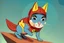 Placeholder: whimsical and cute cartoony animal character with racing clothes and helmet, comicbook style