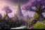 Placeholder: Immersive​ fantasy elven town city in the deep forest with ancient elder tree beautiful blossom nature river 4k full hd