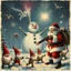 Placeholder: there is no kebabs at christmas, evil naked Santa, evil gnomes running around, staring flaming eyes, evil Rudolf, very big evil melting angry Frosty the snowman in background, 1940 christmas postcard, blood stains, Flying angels, Santa holding a chainsaw, fireworks,