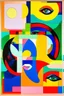 Placeholder: Identity fusion; ; Surreal optical art with a color palette of matisse